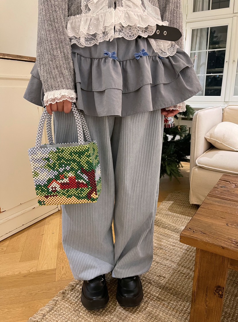 BOUTIQUE-L東大門㊣實拍女士新款25秋冬時尚休閑裙褲燈心絨BOUTIQUE-L裙褲