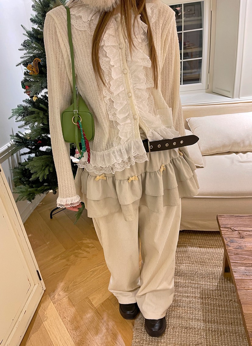 BOUTIQUE-L東大門㊣實拍女士新款25秋冬時尚休閑裙褲燈心絨BOUTIQUE-L裙褲