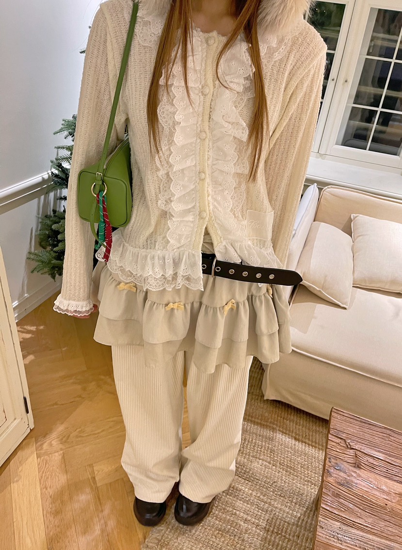 BOUTIQUE-L東大門㊣實拍女士新款25秋冬時尚休閑裙褲燈心絨BOUTIQUE-L裙褲