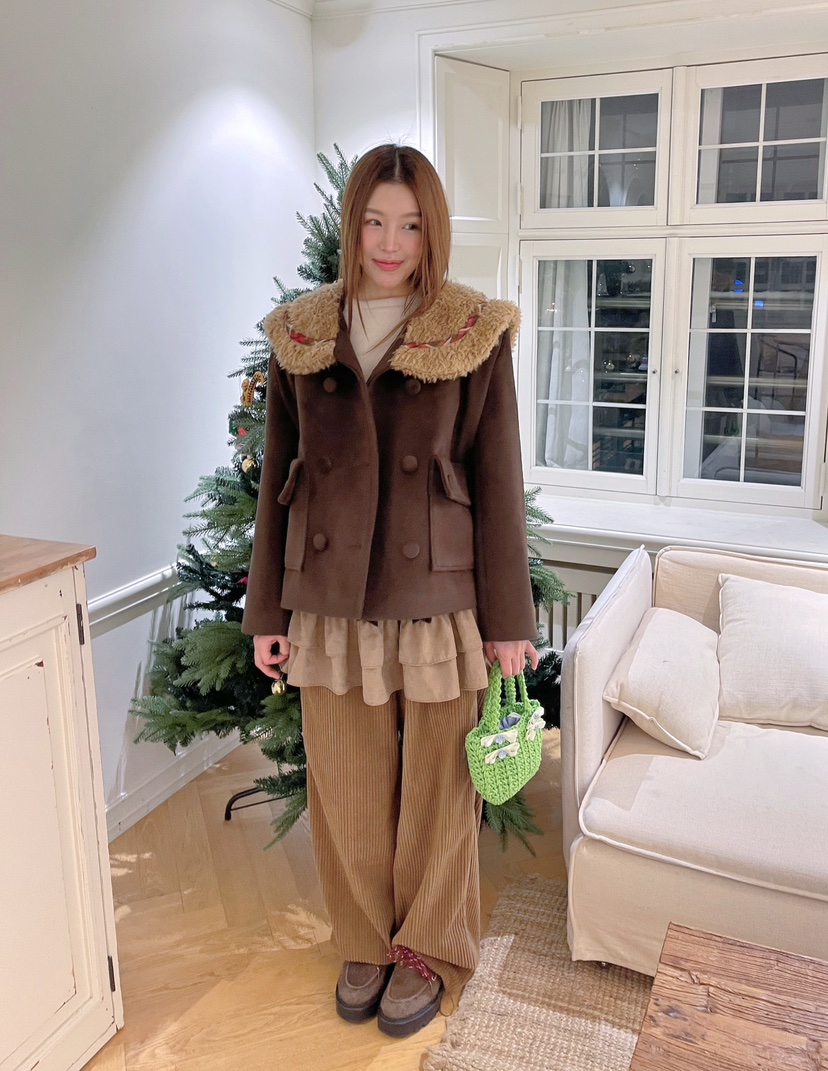 BOUTIQUE-L東大門㊣實拍女士新款25秋冬時尚休閑裙褲燈心絨BOUTIQUE-L裙褲