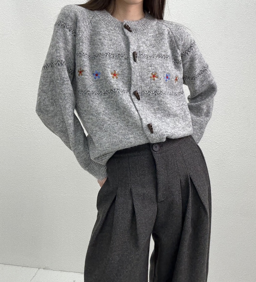 JMIND韓國直郵㊣女裝新品熱賣職業時尚休閑推薦人氣針織衫刺繡JMIND針織衫