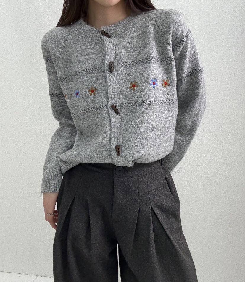 JMIND韓國直郵㊣女裝新品熱賣職業時尚休閑推薦人氣針織衫刺繡JMIND針織衫