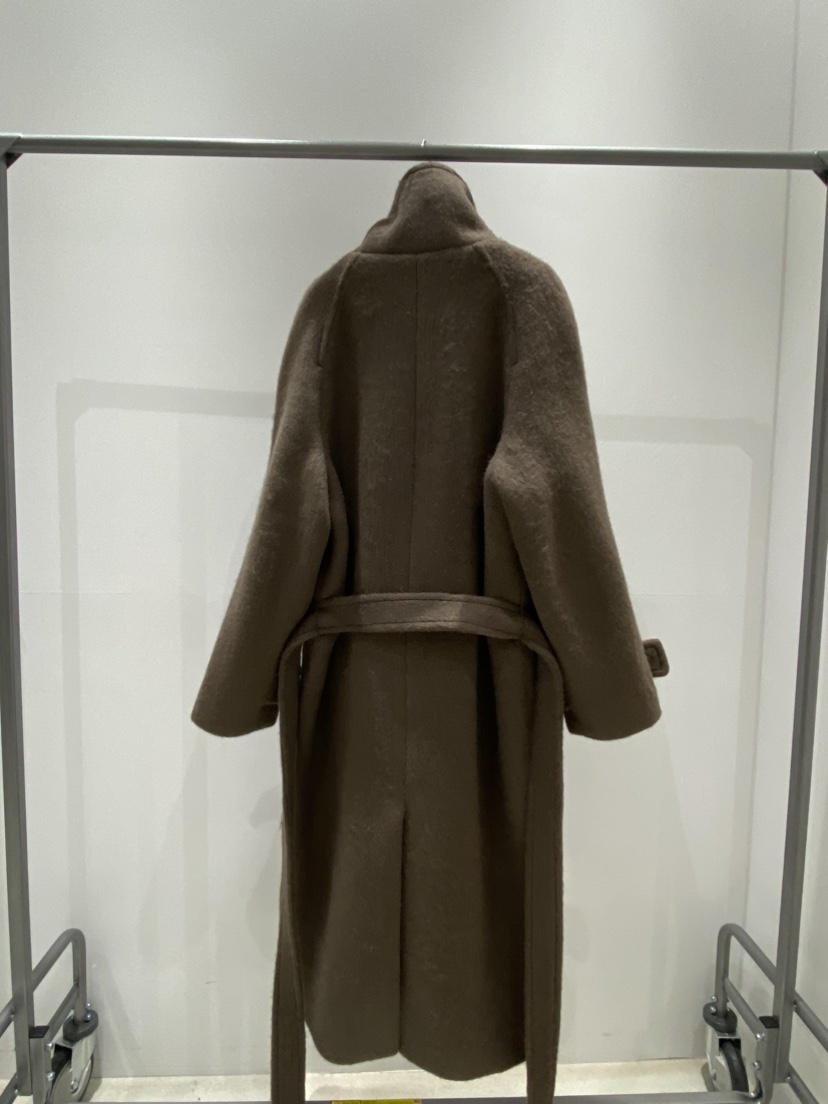 NOPROBLEM韓國代購㊣女士新品25秋冬中長款大衣含腰帶羊毛高領NOPROBLEM中長款大衣