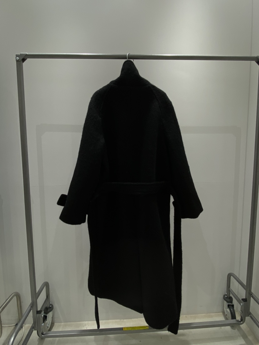 NOPROBLEM韓國代購㊣女士新品25秋冬中長款大衣含腰帶羊毛高領NOPROBLEM中長款大衣
