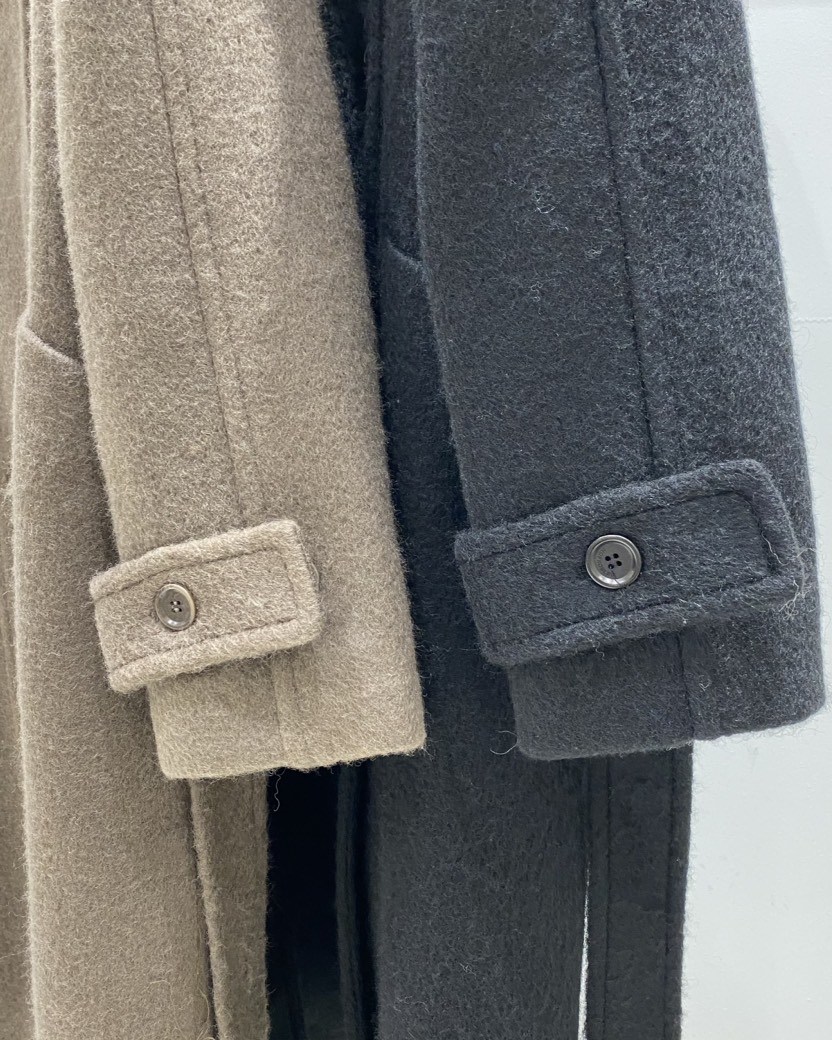 NOPROBLEM韓國代購㊣女士新品25秋冬中長款大衣含腰帶羊毛高領NOPROBLEM中長款大衣