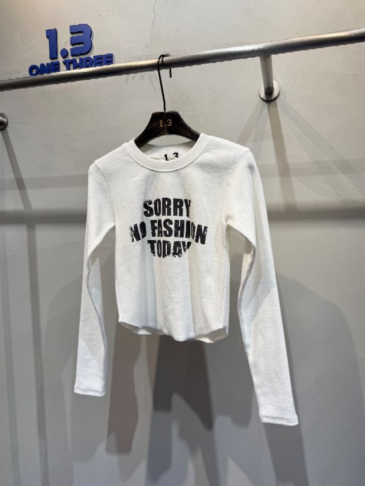 1.3東大門㊣實拍女裝新款熱賣時尚休閑職業人氣推薦長袖T恤1.3長袖T恤