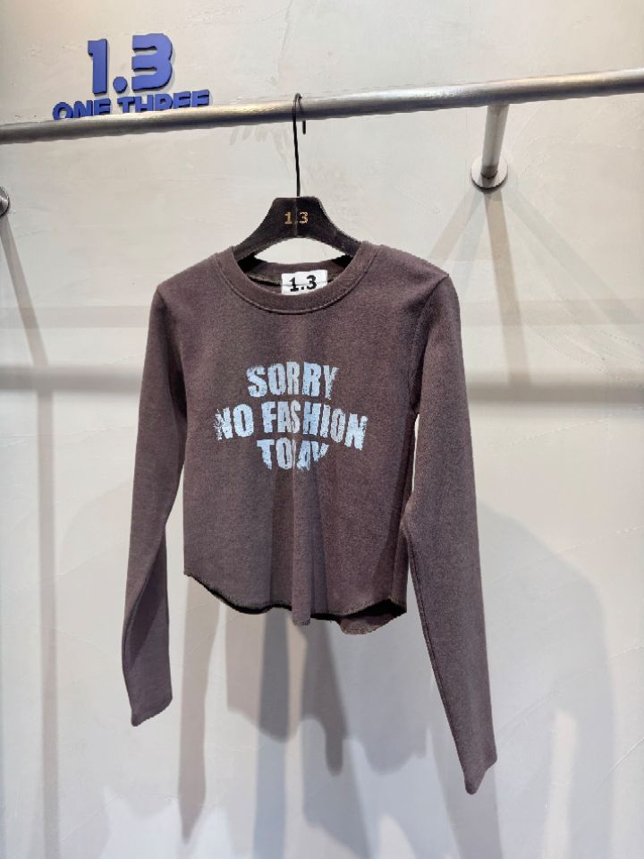 1.3東大門㊣實拍女裝新款熱賣時尚休閑職業人氣推薦長袖T恤1.3長袖T恤