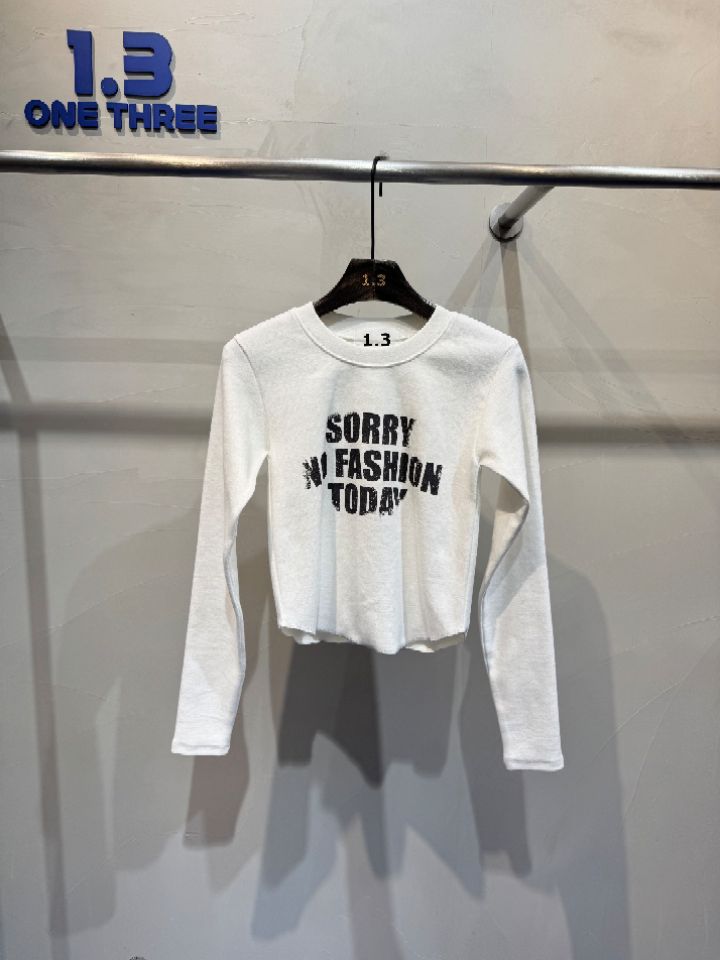 1.3東大門㊣實拍女裝新款熱賣時尚休閑職業人氣推薦長袖T恤1.3長袖T恤圖色1