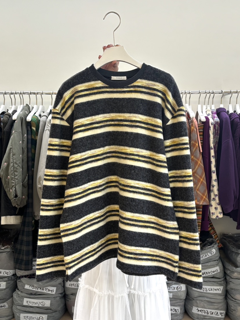 PEBBLE韓國代購㊣女裝新款熱賣人氣職業休閑25秋冬推薦長袖T恤PEBBLE長袖T恤