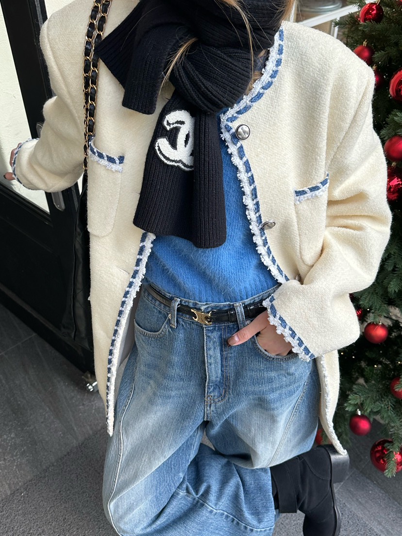 ZEROZERO韓國直郵㊣女士新款人氣熱賣職業時尚夾克粗花呢羊毛ZEROZERO夾克