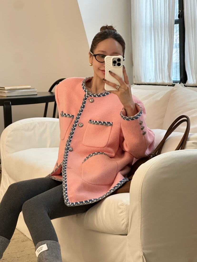 ZEROZERO韓國直郵㊣女士新款人氣熱賣職業時尚夾克粗花呢羊毛ZEROZERO夾克