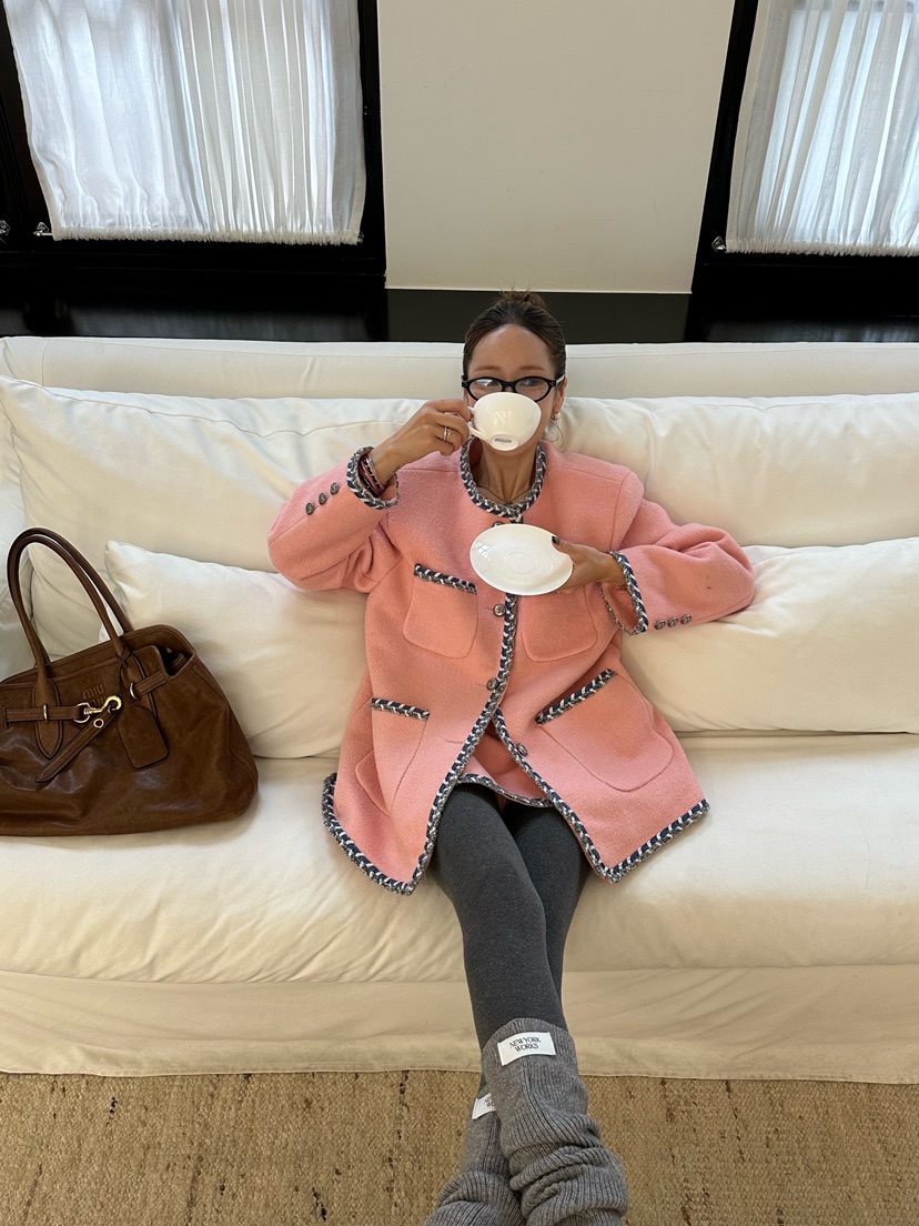 ZEROZERO韓國直郵㊣女士新款人氣熱賣職業時尚夾克粗花呢羊毛ZEROZERO夾克