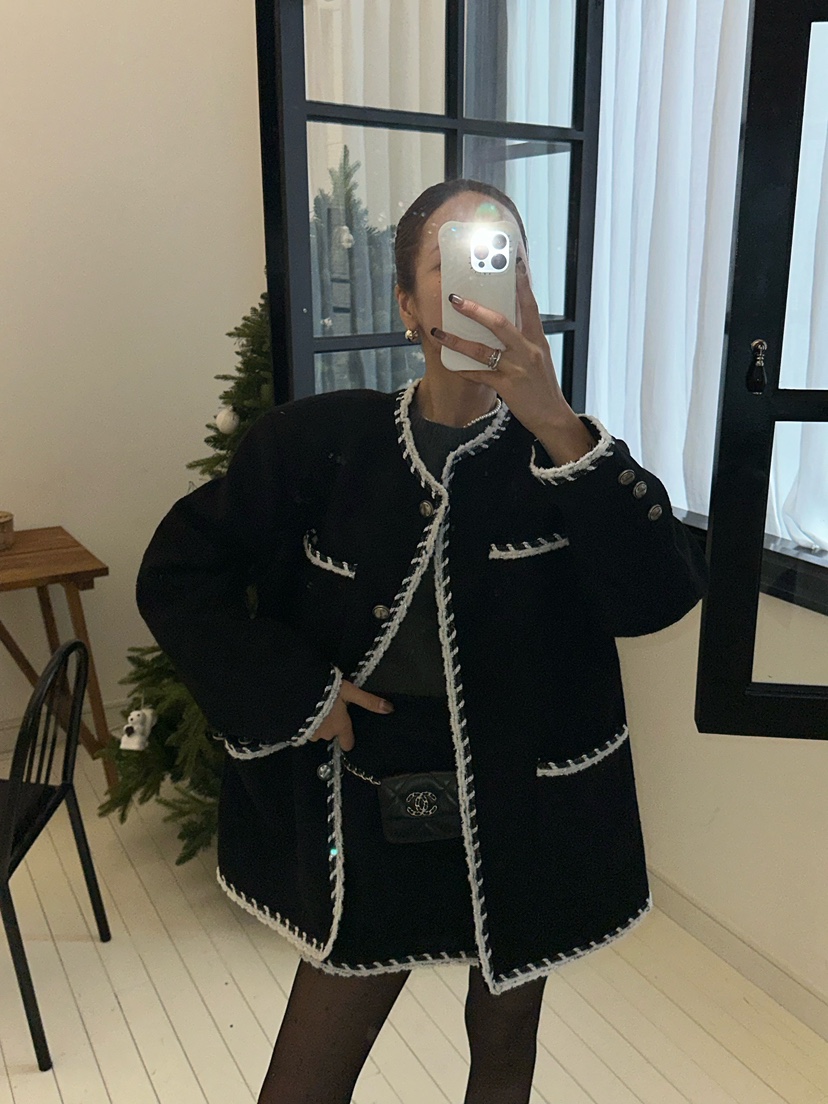 ZEROZERO韓國直郵㊣女士新款人氣熱賣職業時尚夾克粗花呢羊毛ZEROZERO夾克