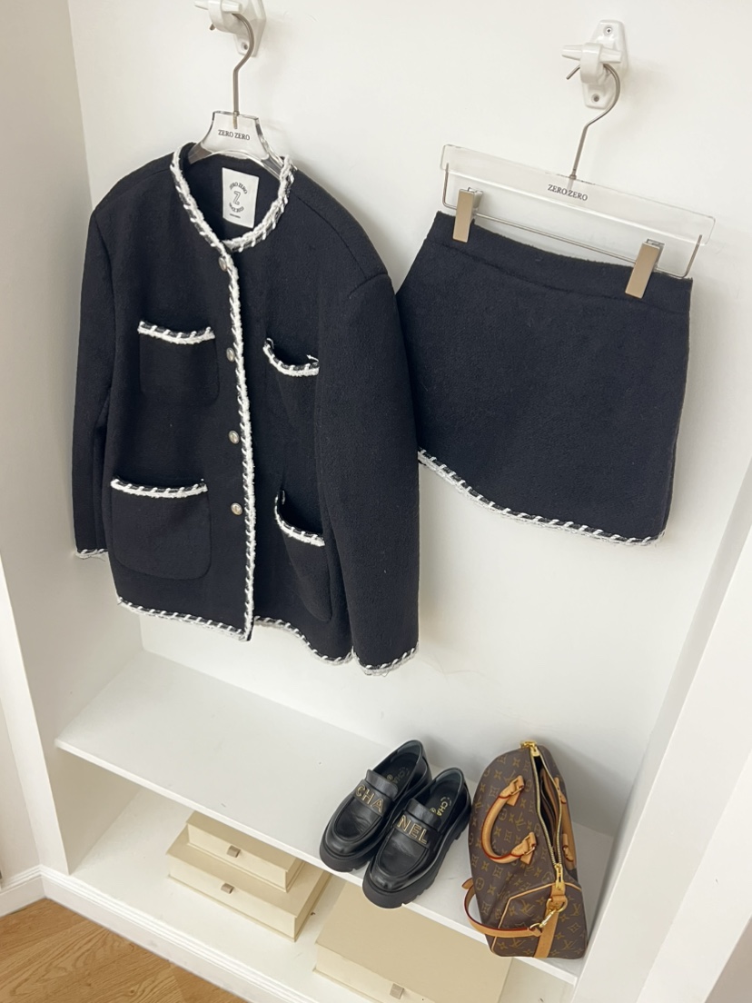 ZEROZERO韓國直郵㊣女士新款人氣熱賣職業時尚夾克粗花呢羊毛ZEROZERO夾克