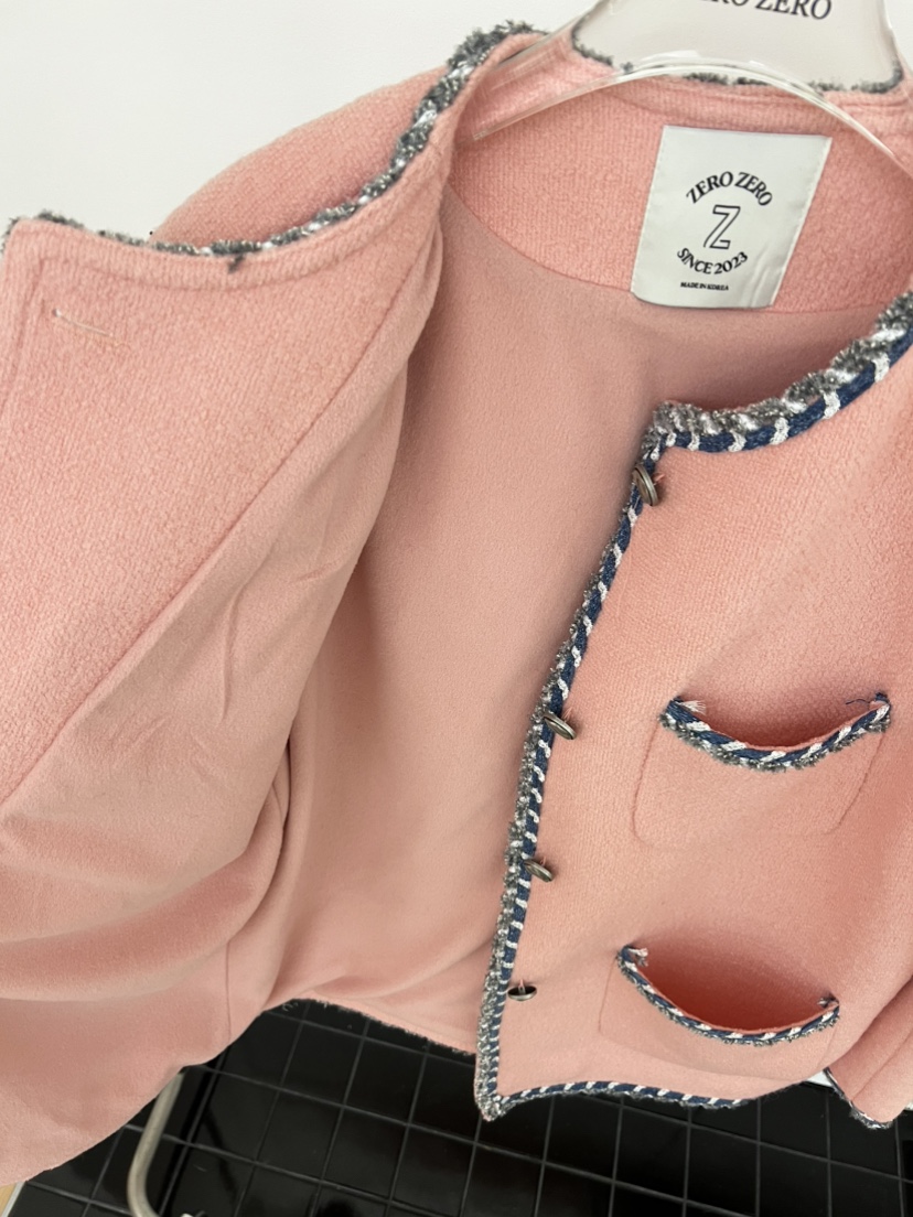 ZEROZERO韓國直郵㊣女士新款人氣熱賣職業時尚夾克粗花呢羊毛ZEROZERO夾克