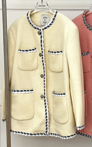 ZEROZERO韓國直郵㊣女士新款人氣熱賣職業時尚夾克粗花呢羊毛ZEROZERO夾克圖色3