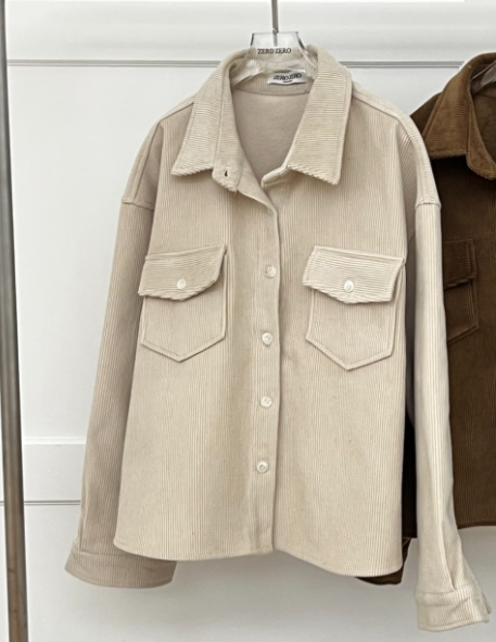 ZEROZERO東大門㊣代購女裝新款職業時尚休閑25秋冬夾克燈芯絨ZEROZERO夾克圖色1