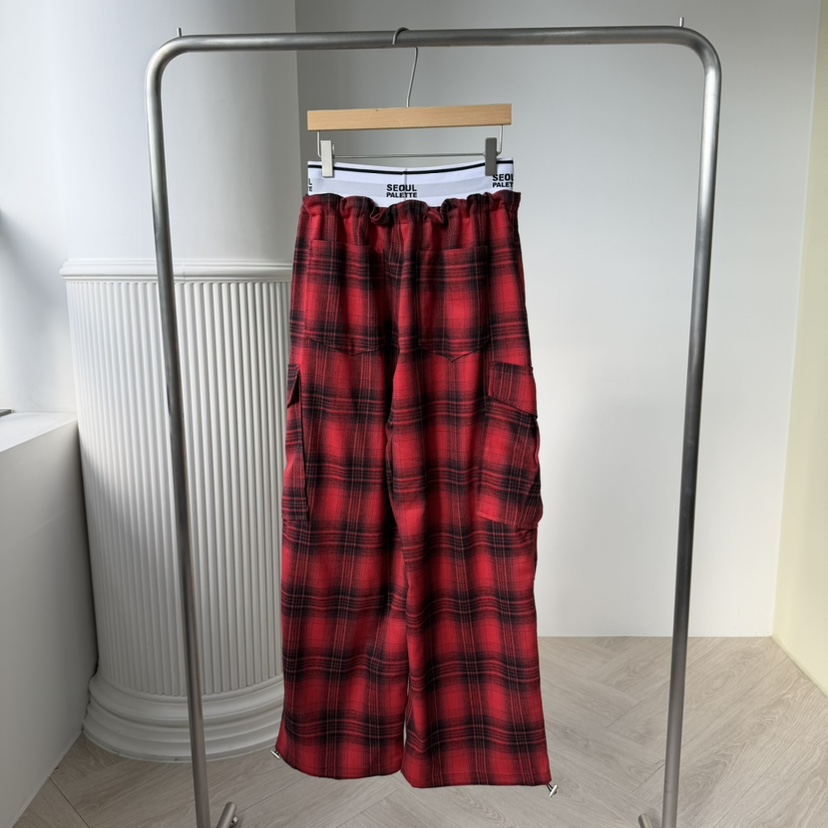 PALETTE-Q東大門㊣代購女裝新品時尚熱賣推薦職業休閑褲格子PALETTE-Q休閑褲