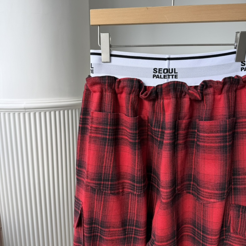 PALETTE-Q東大門㊣代購女裝新品時尚熱賣推薦職業休閑褲格子PALETTE-Q休閑褲