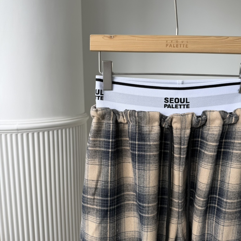 PALETTE-Q東大門㊣代購女裝新品時尚熱賣推薦職業休閑褲格子PALETTE-Q休閑褲