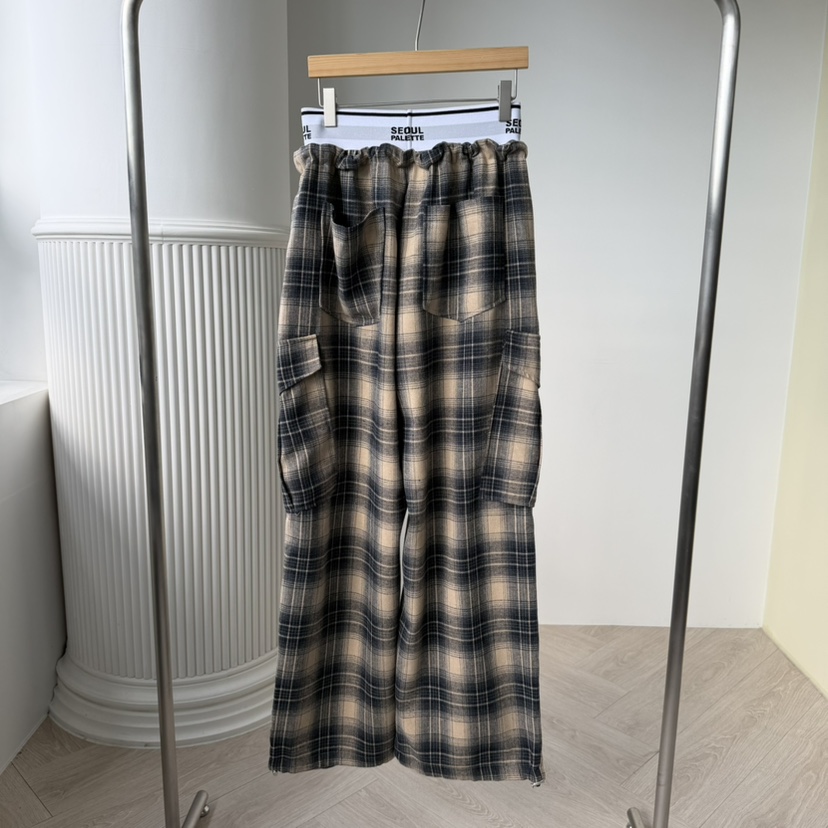 PALETTE-Q東大門㊣代購女裝新品時尚熱賣推薦職業休閑褲格子PALETTE-Q休閑褲