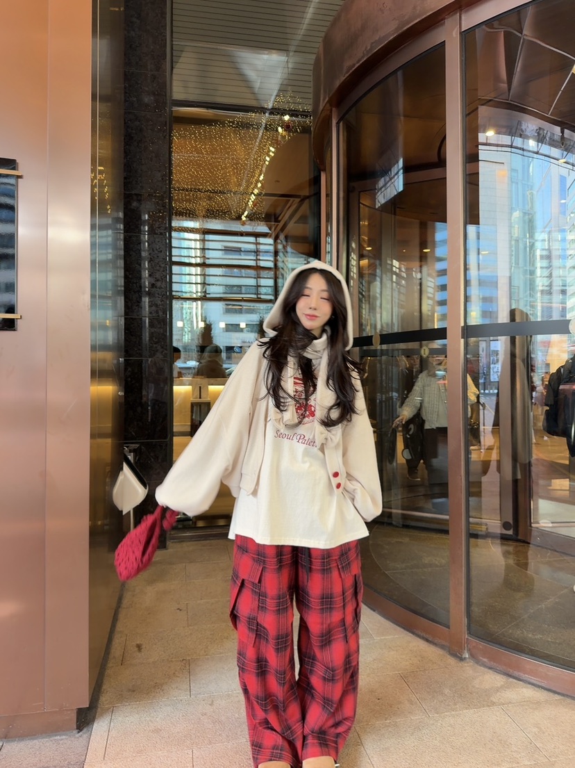 PALETTE-Q東大門㊣代購女裝新品時尚熱賣推薦職業休閑褲格子PALETTE-Q休閑褲