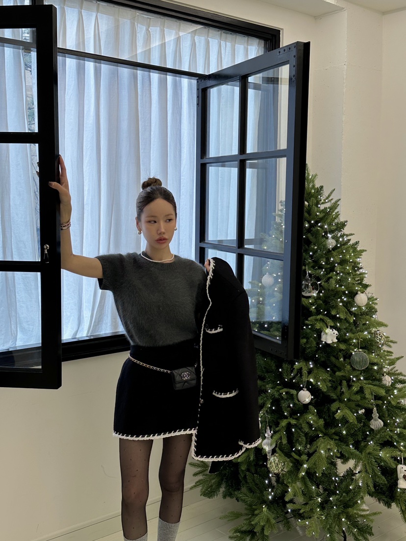 ZEROZERO東大門㊣代購女裝新品人氣裙褲不含腰包粗花呢羊毛ZEROZERO裙褲