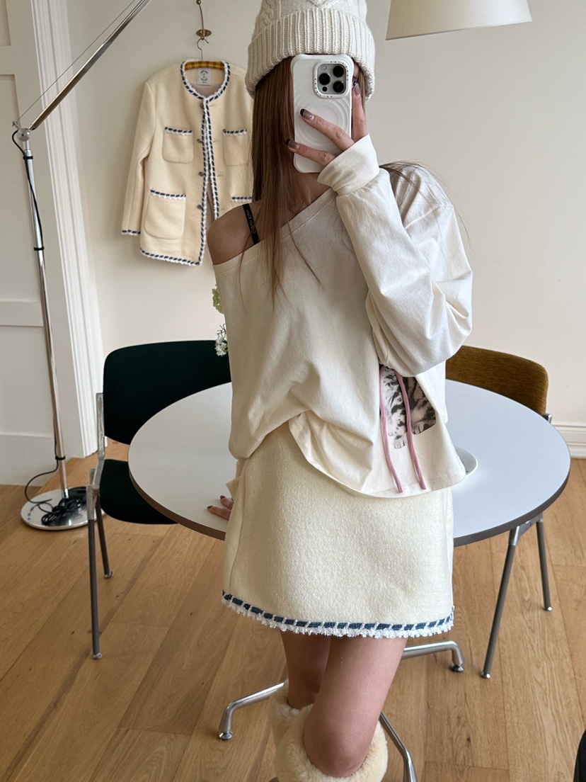 ZEROZERO東大門㊣代購女裝新品人氣裙褲不含腰包粗花呢羊毛ZEROZERO裙褲