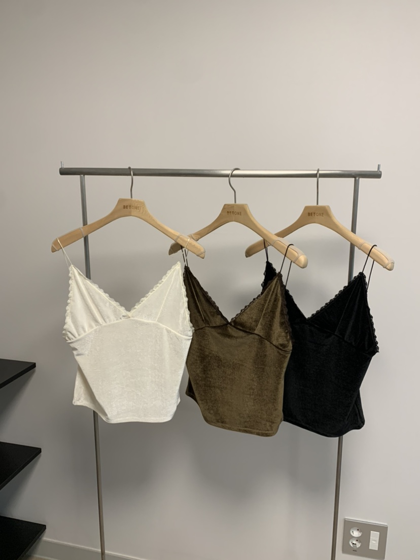 BETONE東大門㊣代購女裝新款25秋冬推薦人氣吊帶背心天鵝絨BETONE吊帶/背心