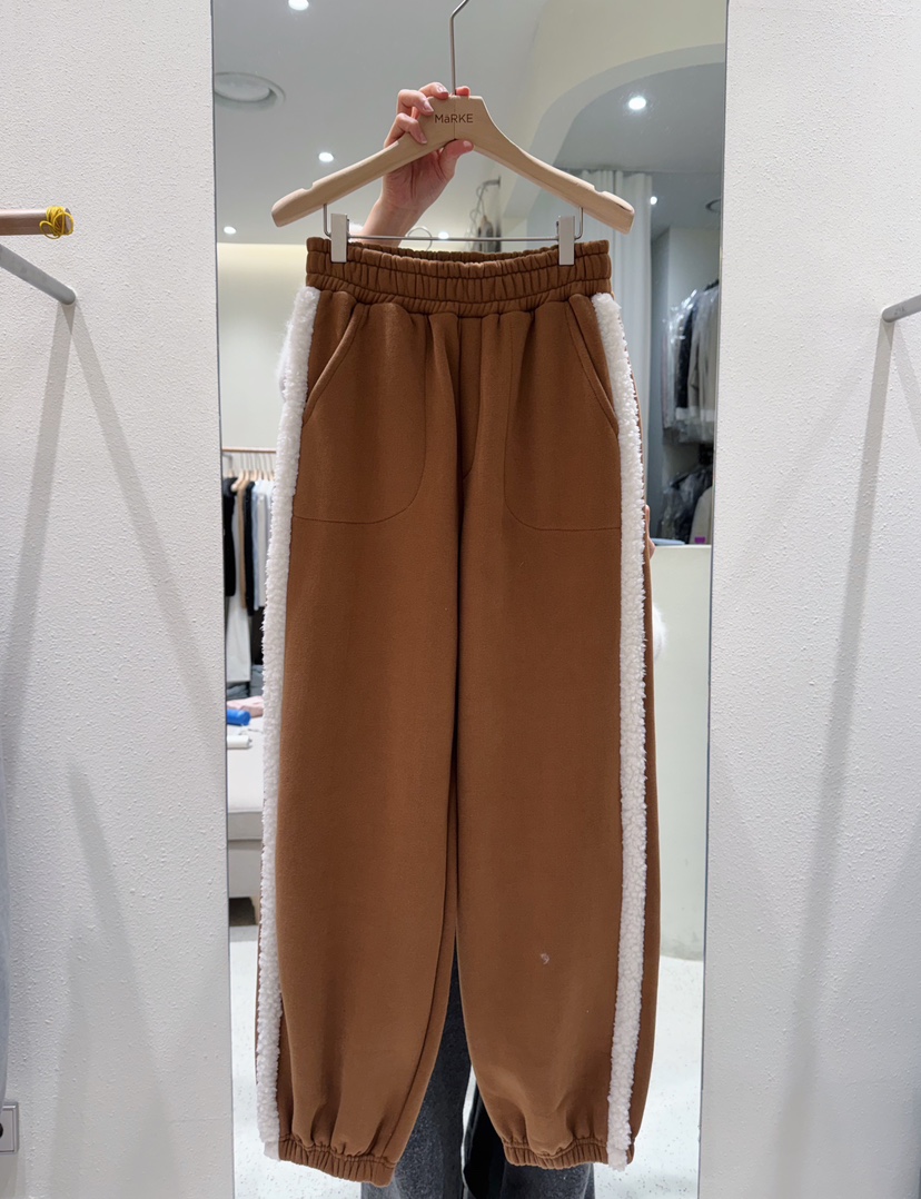 MARKE-P韓國代購㊣女裝新品時尚25秋冬熱賣推薦休閑褲抓絨MARKE-P休閑褲圖色2