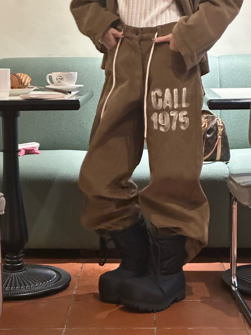 ZEROZERO韓國代購㊣女裝新品25秋冬休閑時尚職業休閑褲燈芯絨ZEROZERO休閑褲圖色2