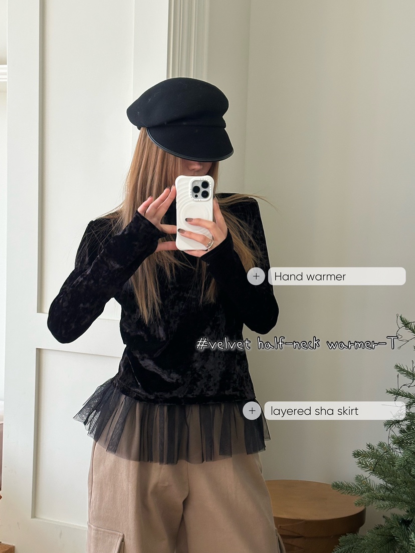 ZEROZERO東大門㊣實拍女士新款時尚熱賣25秋冬長袖T恤天鵝絨保暖ZEROZERO長袖T恤圖色1