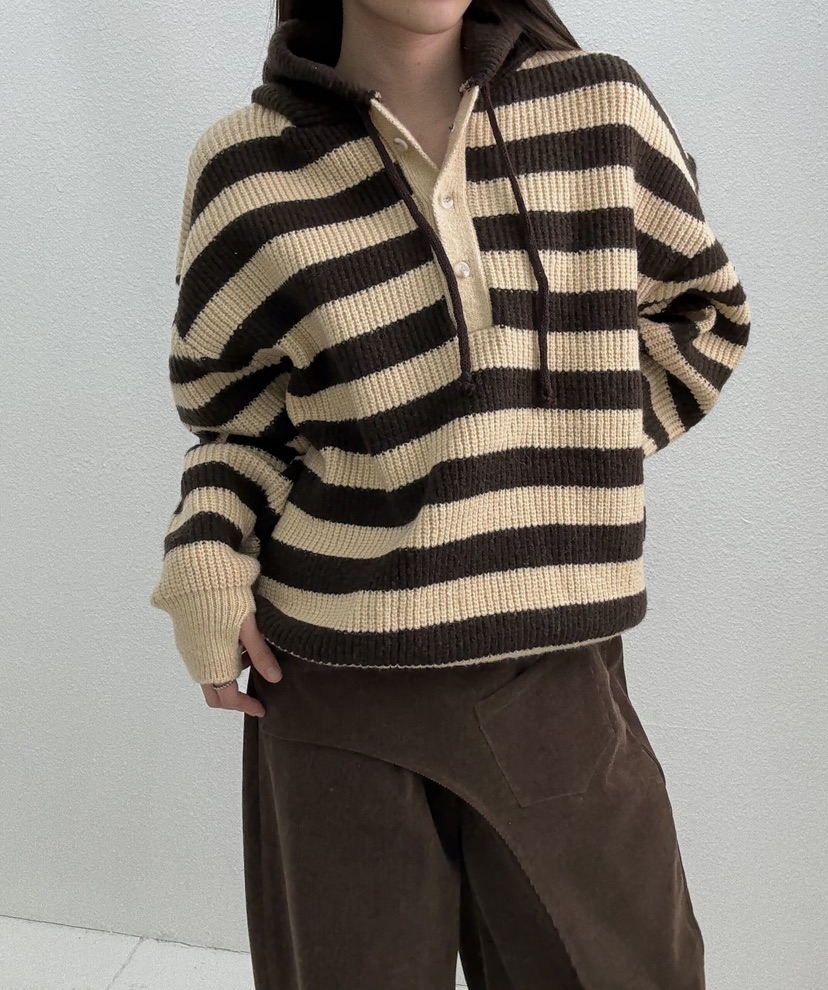 JMIND東大門㊣代購女裝新品人氣熱賣職業25秋冬針織衫連帽針織衫JMIND針織衫