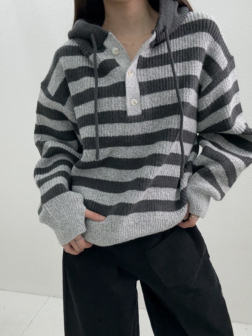 JMIND東大門㊣代購女裝新品人氣熱賣職業25秋冬針織衫連帽針織衫JMIND針織衫