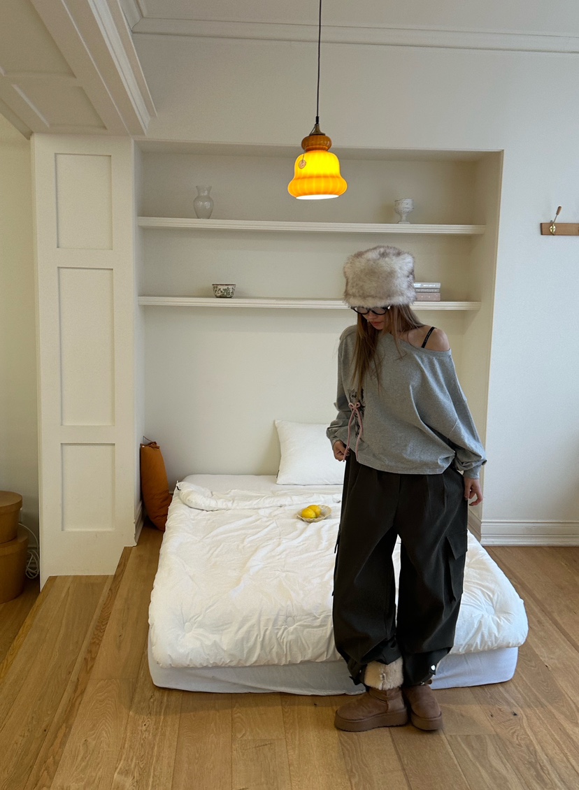 ZEROZERO韓國代購㊣女裝新品休閑時尚25秋冬推薦休閑褲抓絨ZEROZERO休閑褲