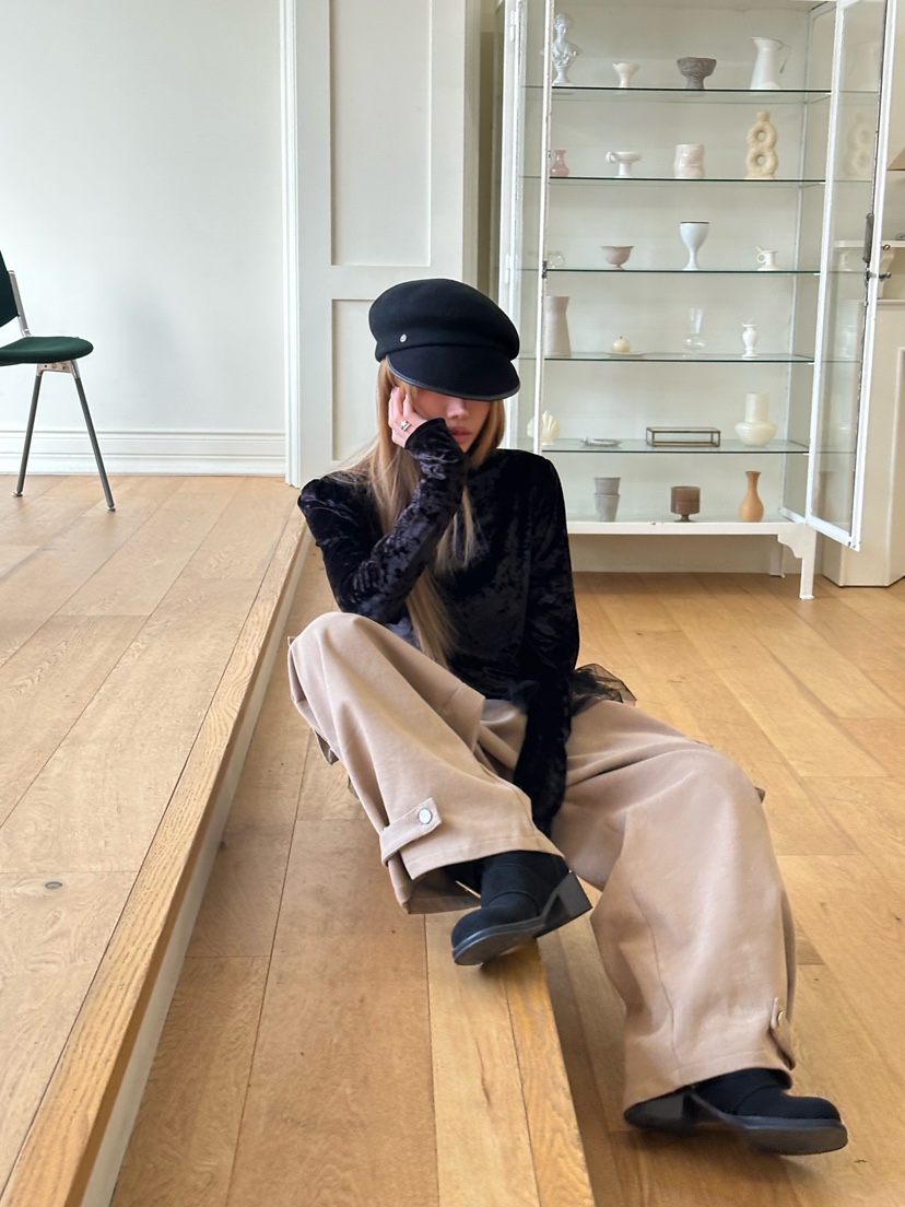 ZEROZERO韓國代購㊣女裝新品休閑時尚25秋冬推薦休閑褲抓絨ZEROZERO休閑褲