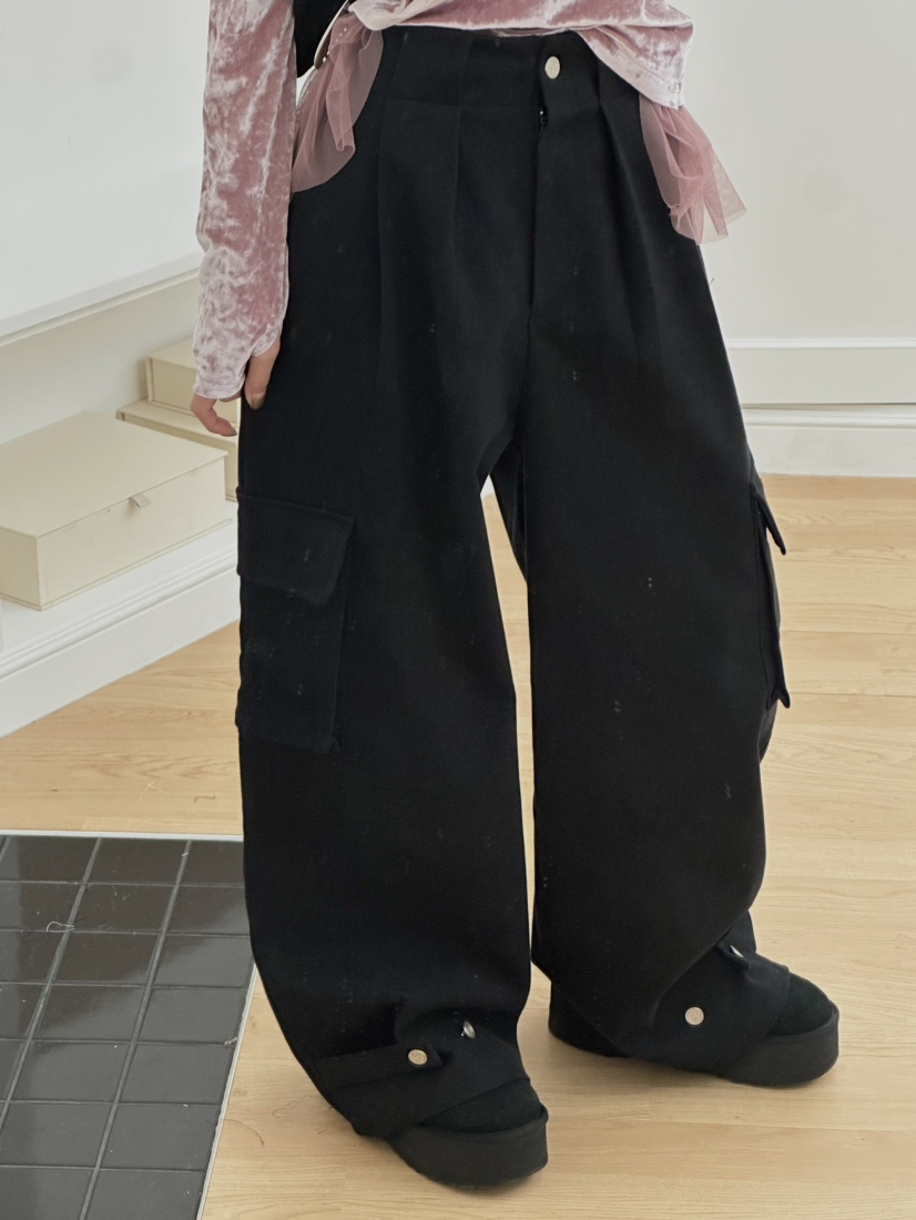 ZEROZERO韓國代購㊣女裝新品休閑時尚25秋冬推薦休閑褲抓絨ZEROZERO休閑褲圖色1