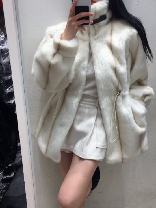 mars東大門㊣實拍女裝新品人氣熱賣推薦職業中長款大衣貂皮mars中長款大衣