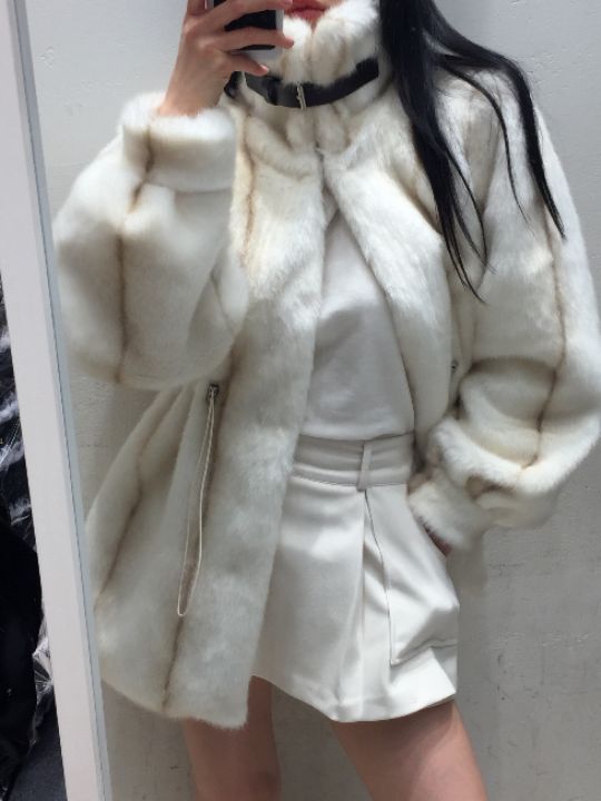 mars東大門㊣實拍女裝新品人氣熱賣推薦職業中長款大衣貂皮mars中長款大衣