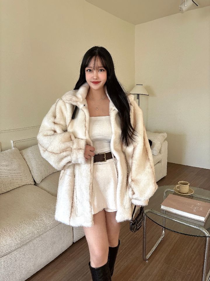 mars東大門㊣實拍女裝新品人氣熱賣推薦職業中長款大衣貂皮mars中長款大衣