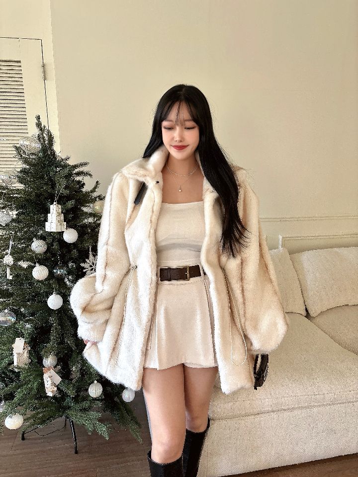 mars東大門㊣實拍女裝新品人氣熱賣推薦職業中長款大衣貂皮mars中長款大衣