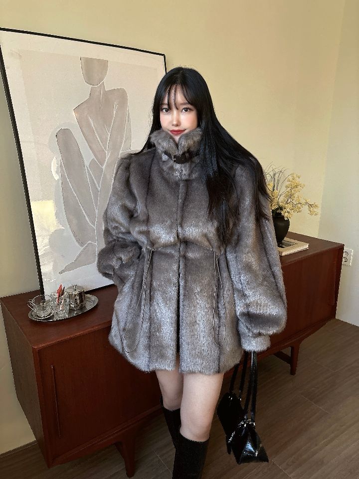 mars東大門㊣實拍女裝新品人氣熱賣推薦職業中長款大衣貂皮mars中長款大衣