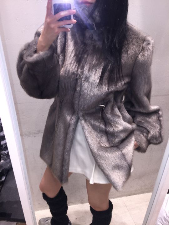 mars東大門㊣實拍女裝新品人氣熱賣推薦職業中長款大衣貂皮mars中長款大衣