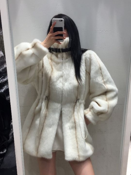 mars東大門㊣實拍女裝新品人氣熱賣推薦職業中長款大衣貂皮mars中長款大衣