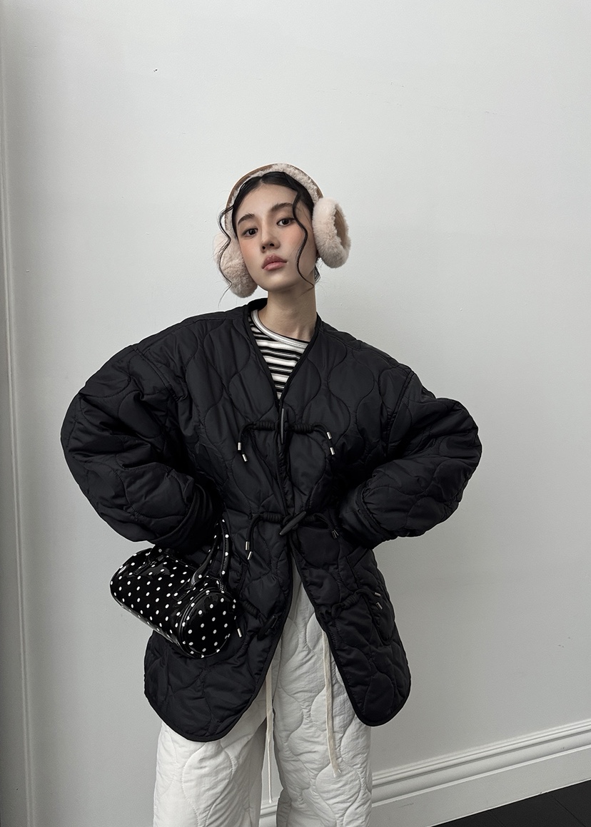 OURWAVE/OUR ROOM東大門㊣實拍女士新款25秋冬短款棉服絎縫Our Wave/Our Room短款棉服