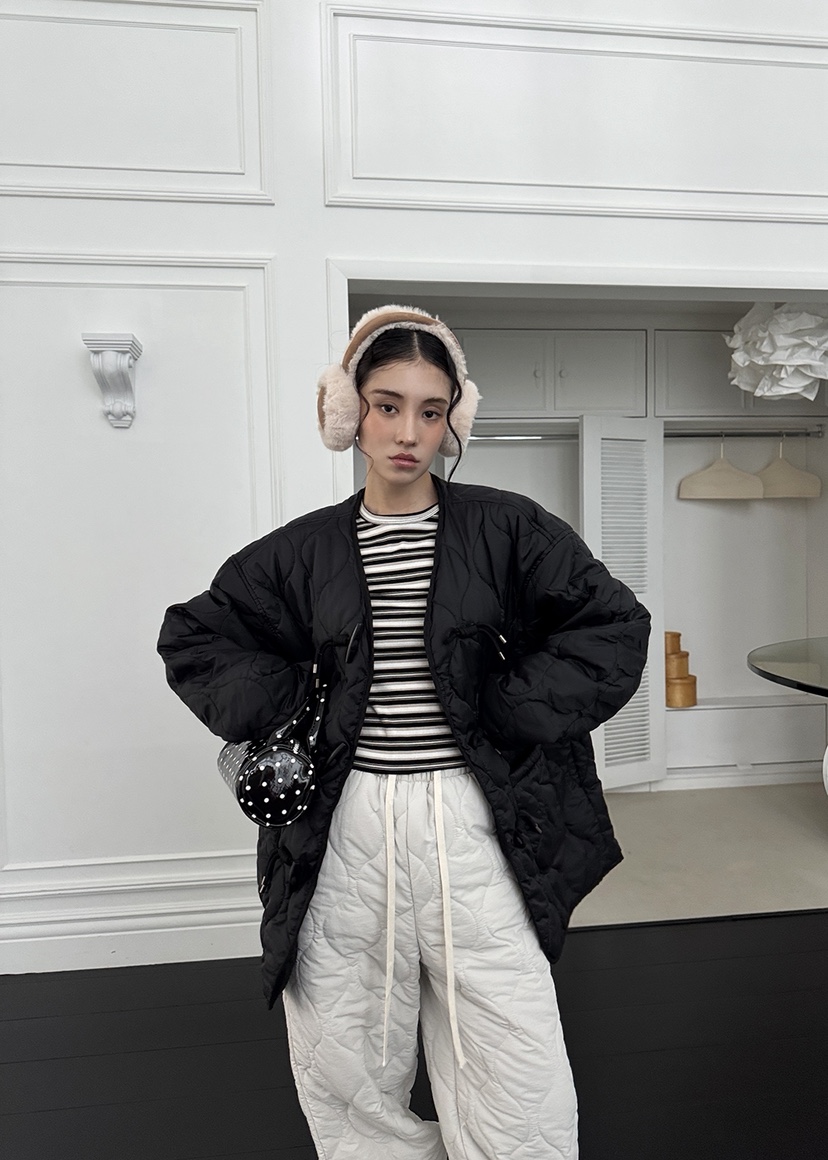 OURWAVE/OUR ROOM東大門㊣實拍女士新款25秋冬短款棉服絎縫Our Wave/Our Room短款棉服