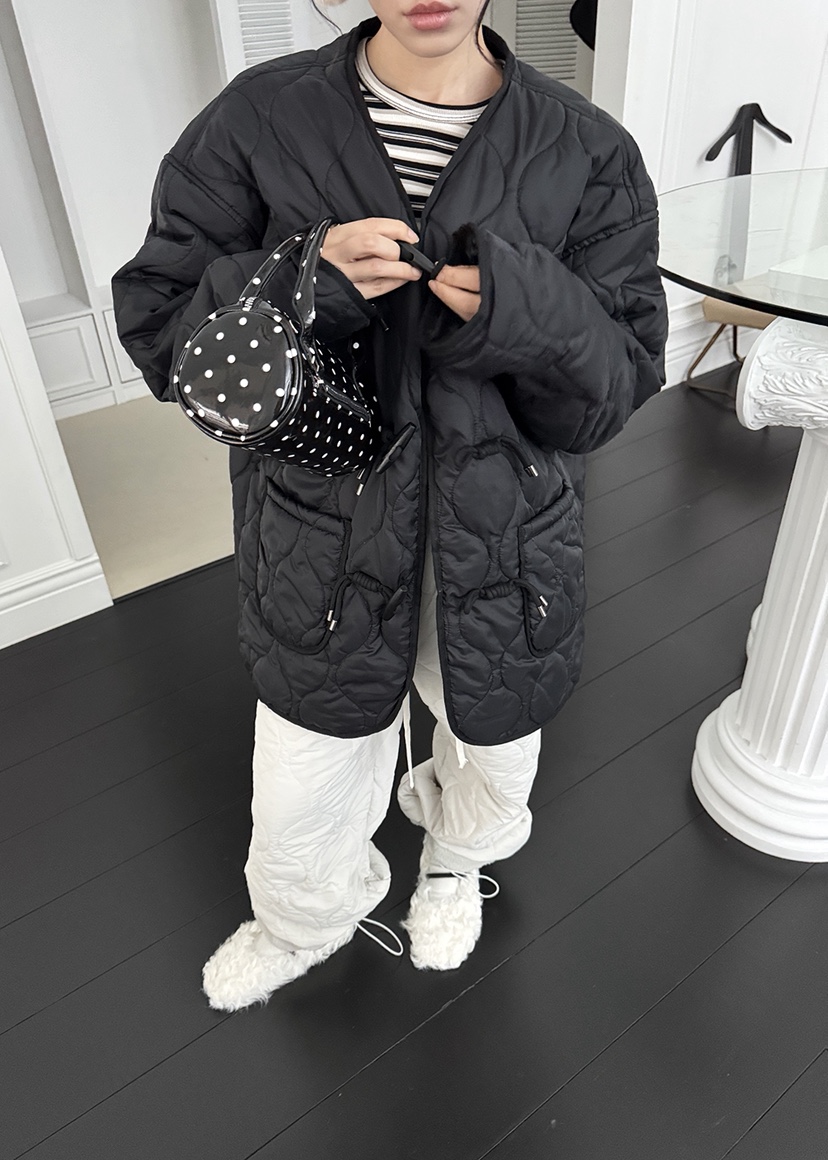 OURWAVE/OUR ROOM東大門㊣實拍女士新款25秋冬短款棉服絎縫Our Wave/Our Room短款棉服