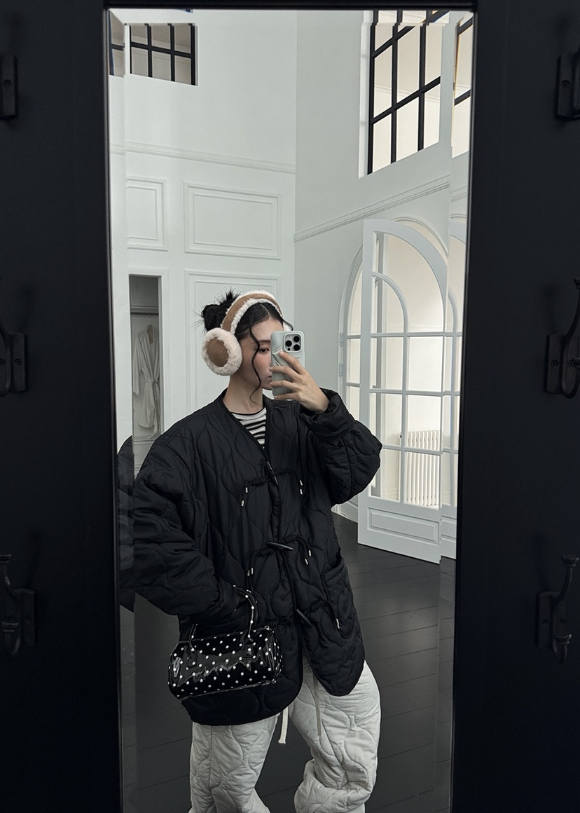 OURWAVE/OUR ROOM東大門㊣實拍女士新款25秋冬短款棉服絎縫Our Wave/Our Room短款棉服