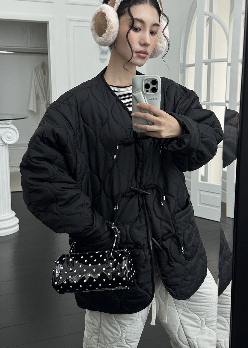 OURWAVE/OUR ROOM東大門㊣實拍女士新款25秋冬短款棉服絎縫Our Wave/Our Room短款棉服