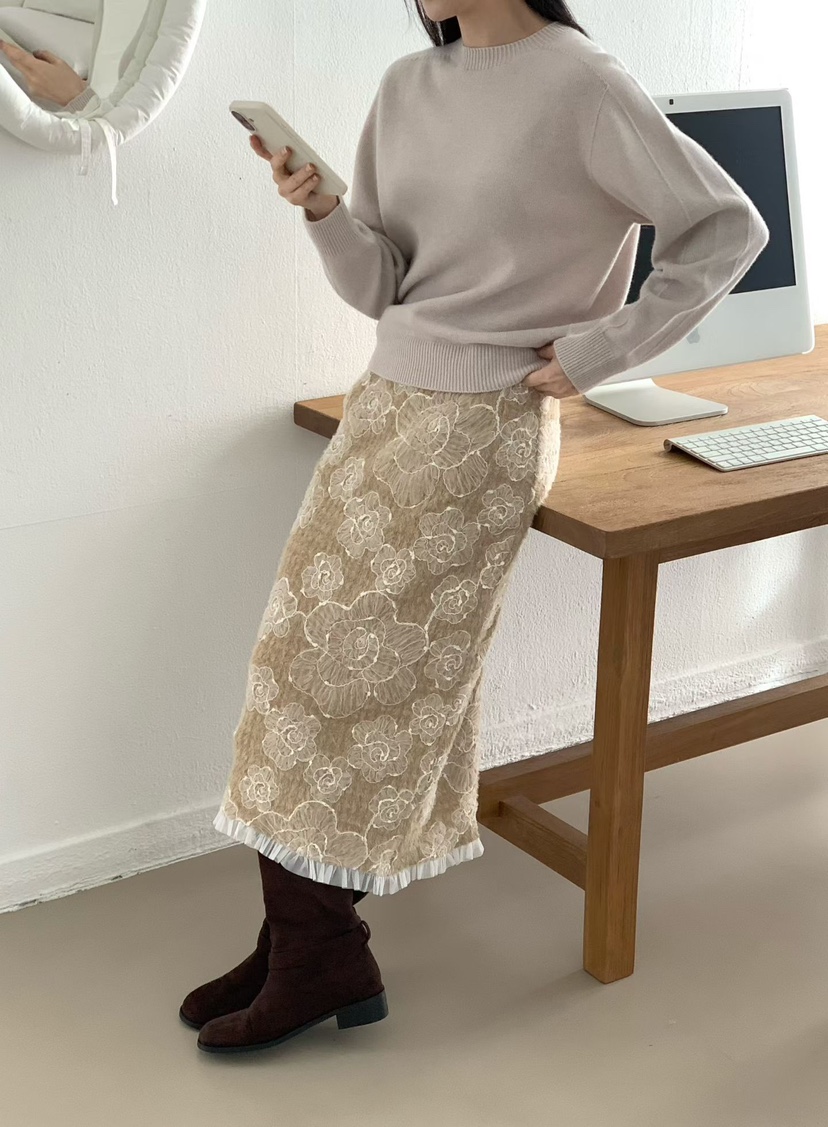 BINUS韓國代購㊣女裝新款職業熱賣推薦25秋冬人氣時尚休閑長裙BINUS長裙